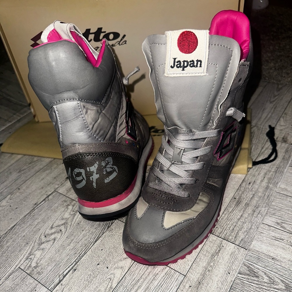 New! LOTTO Women's Stylish Gray and Pink High-Top Sneakers. Size 7 - Picture 6 of 11